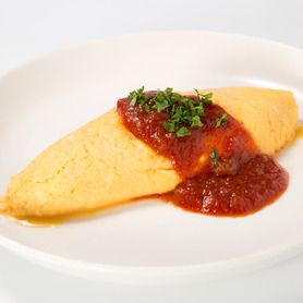 焼き立てオムレツ　きのこクリーム