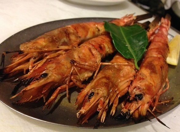 有頭海老のタイ風串焼き