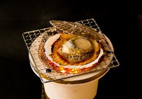 殻つきホタテ壺焼きor刺身