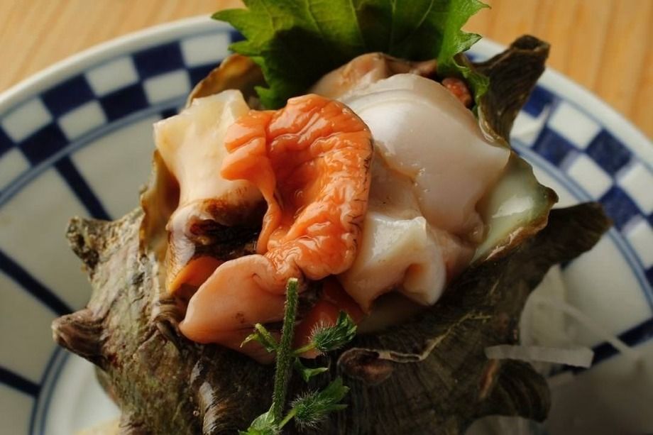 殻付き閾さざえ刺しor磯焼