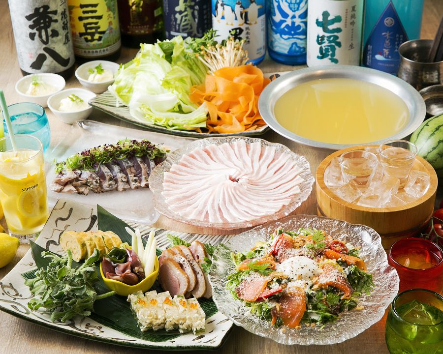 【2.5時間飲み放題付】名物コース（レタしゃぶ鍋メイン）〈全11品〉（お1人様 4,580円（税込4,946円））