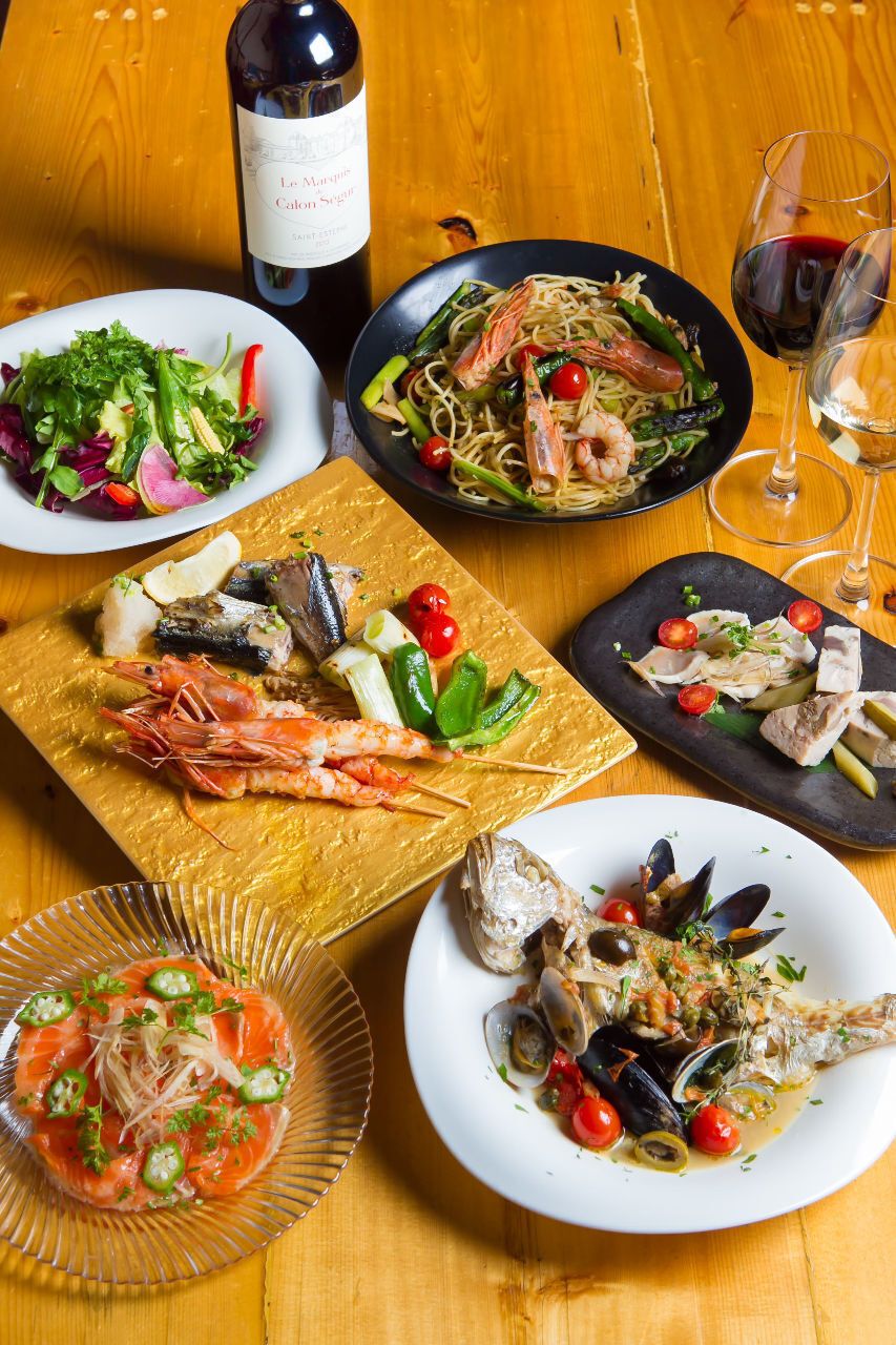 【2時間飲み放題付】お魚イタリアンコース 〈全7品〉3,900円（税込）