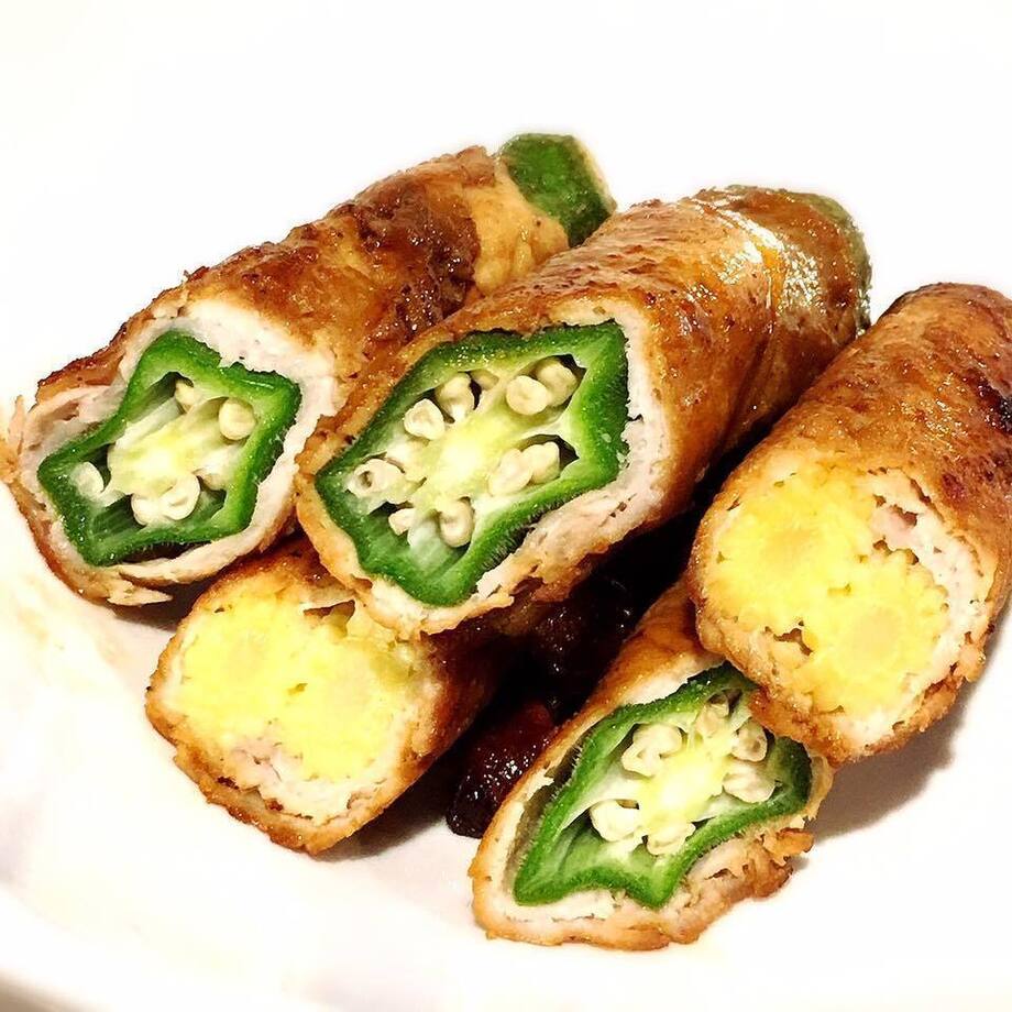 おくら・ヤングコーン豚巻き（450）