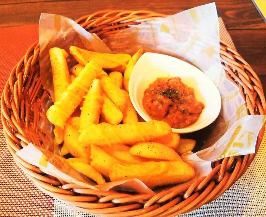 ディップポテト　チリミート（650円（税込））