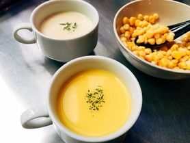 豆乳で作ったコーンスープ（冷製/温製）
