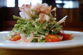 仙波豆腐と水菜の和風サラダ 