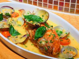 カサゴ・ホウボウ　のアクアパッツァ