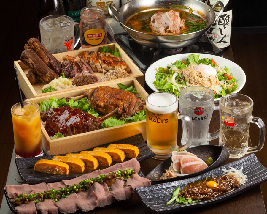 2時間飲み放題4,500円（税込）極上肉まつりコース（全10品）飲み会、接待、忘年会、新年会、下見（4500）