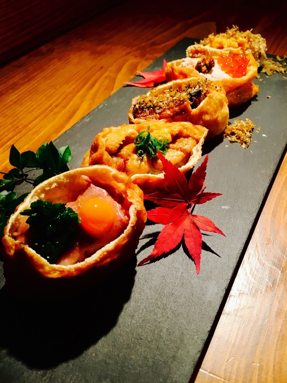 雲丹と炙りフォアグラいなり（750円）