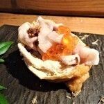 豚しゃぶいなり　煎り酒いくら（580円）