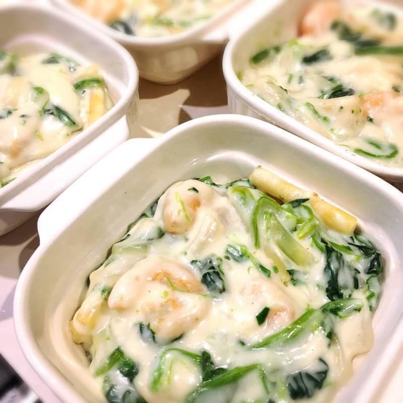 エビほうれん草マカロニグラタン（600）