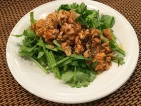 肉みそパクチー