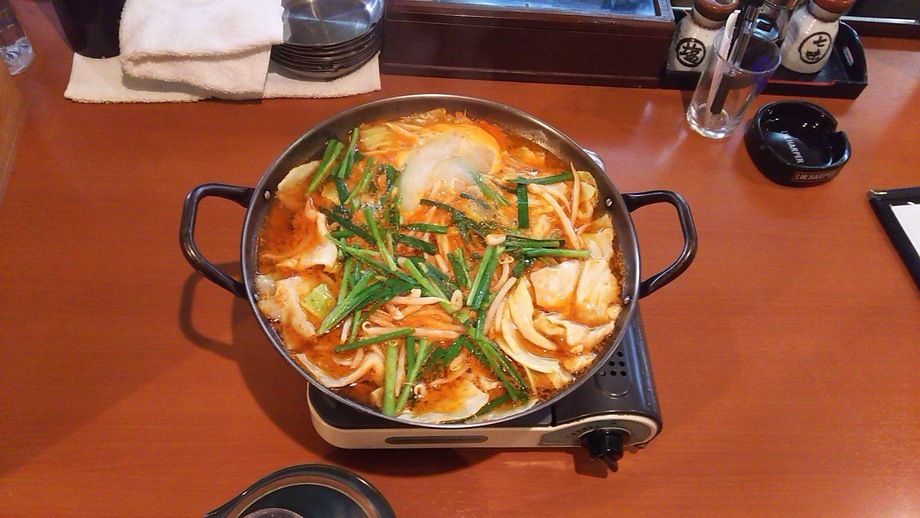 辛子明太もつ鍋（写真は２人前です）