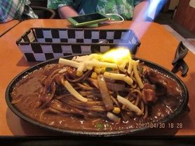 鉄板カレーパスタ
