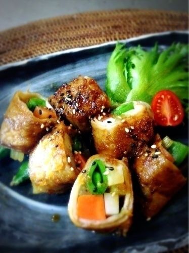 旬菜のクルクル巻き 肉巻き風（970）
