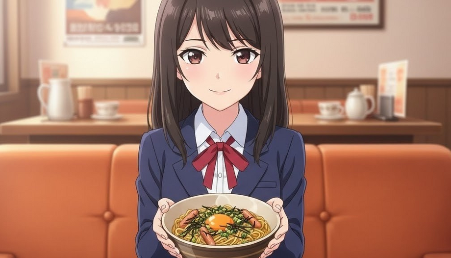 朝一メニュー(かまたま風焼きそば＋コーヒー＋トースト)（380円）