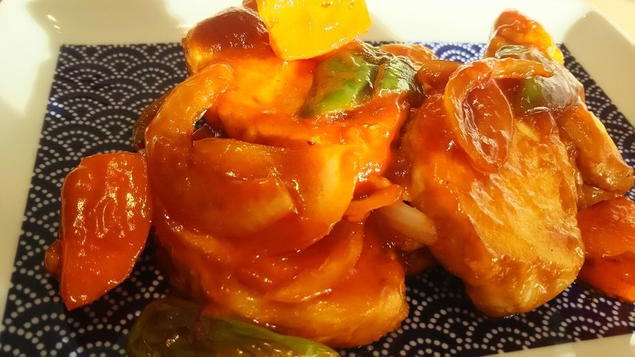 鶏胸肉の酢豚風定食（1000）