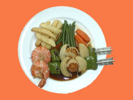 貝柱とエビのブロシェット