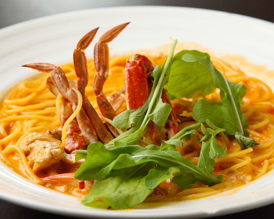 渡りガニのトマトソーススパゲッティ