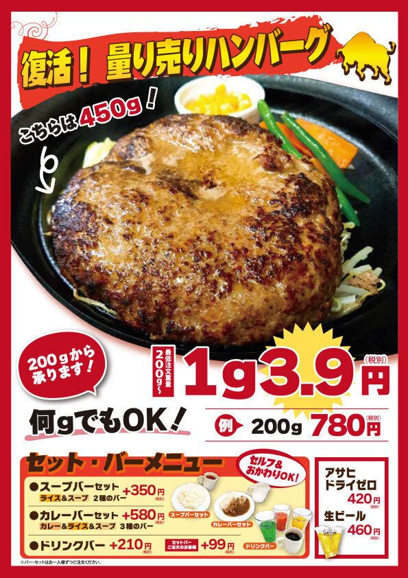 量り売りハンバーグ