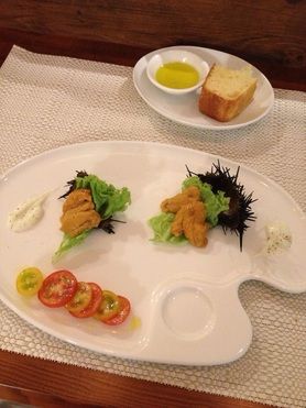 生ウニのカクテル 〜夕顔のソース〜