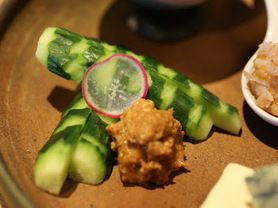 胡瓜と本日のみそ3種盛り