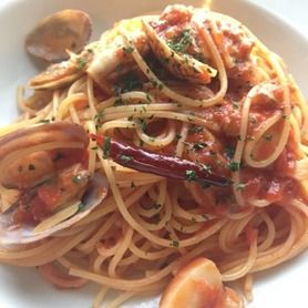海の幸の漁師風スパゲッティ（塩味にも可）