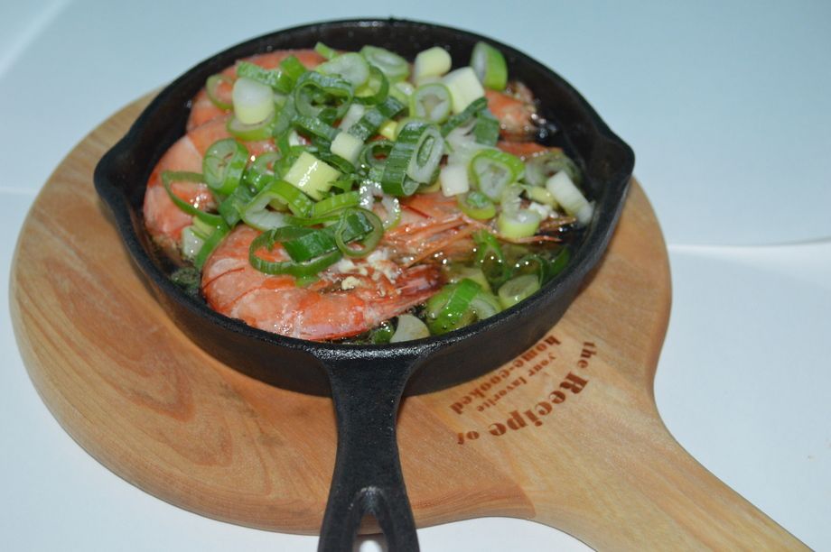 海老とネギのアヒージョ