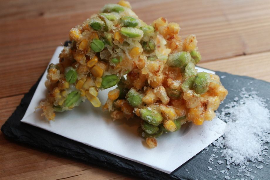 トウモロコシと枝豆のかき揚げ