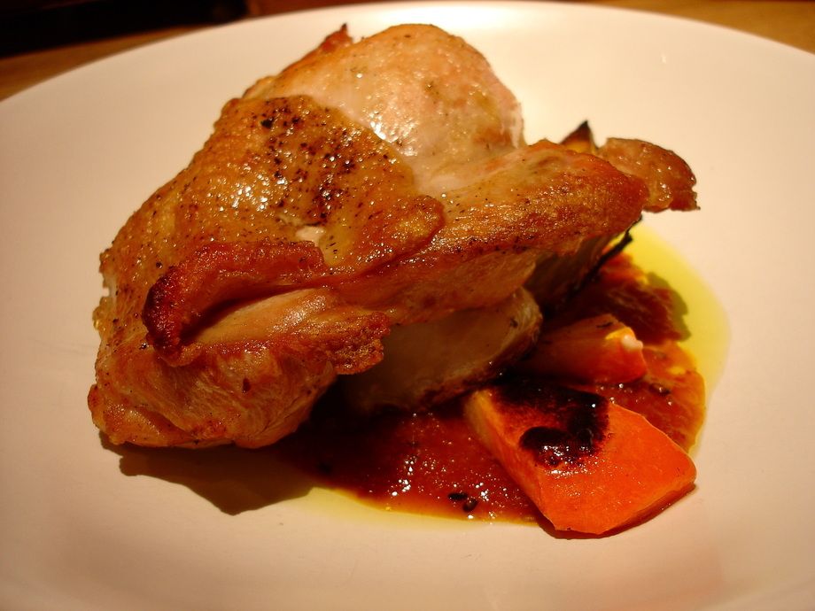 チキンのカリカリロースト　ごろごろ野菜を添えて