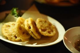 蓮根と豚肉のはさみ揚げ