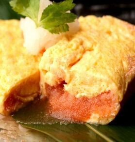 <自家製>半熟明太しそ出汁巻き卵