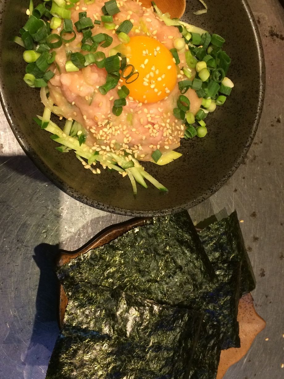 ネギマグロ塩ユッケ