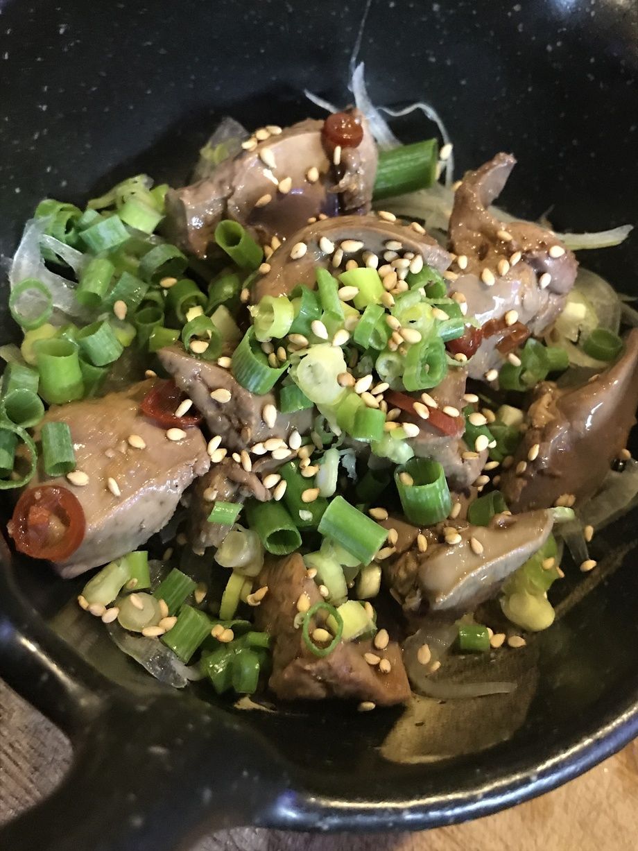 レバーのにんにく醤油漬け