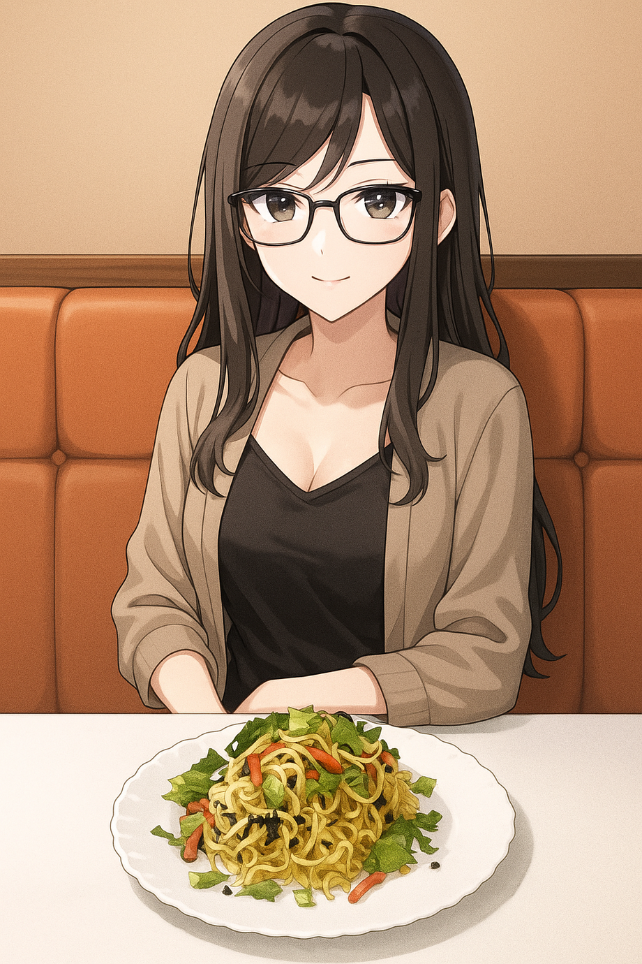 塩やきそば(大盛り)＋コーヒー（500円）