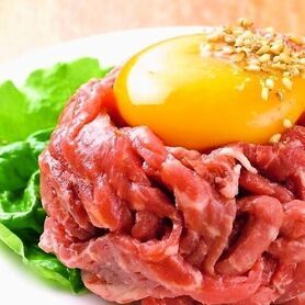 レアステーキユッケ風  