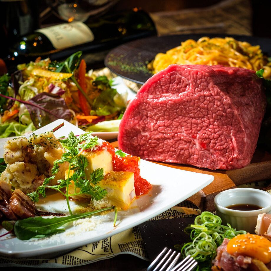 ★歓送迎会プラン★【今だけ！時間無制限飲み放題付き♪】黒毛和牛と雲丹の炙り・宮崎産霧峰牛ステーキ2種食べ尽くしコース　５０００円　※金・祝前日は2時間飲み放題