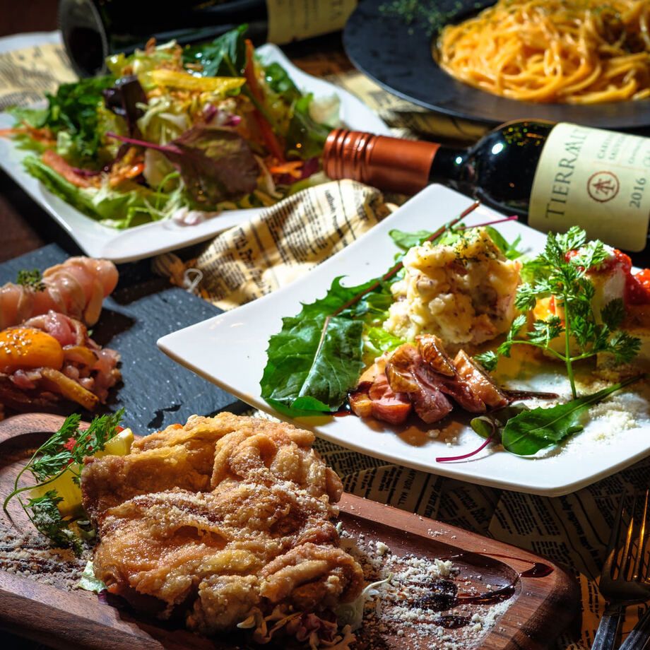 【今だけ！3時間飲み放題付き♪】お肉を気軽に楽しめる！牛ハラミステーキが入ったお値打ち宴会コース♪4000円　※金・祝前日は2時間飲み放題