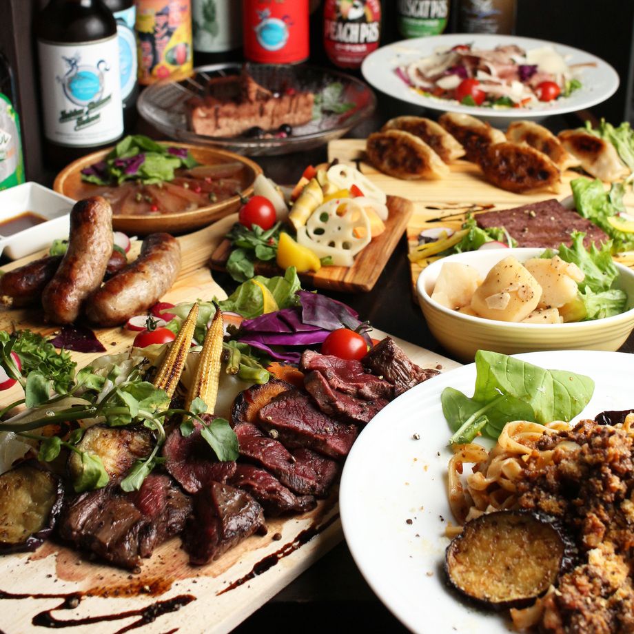 【エゾシカ×道産牛×ステーキ】全10品100種120分飲放＆キリンプレミアムビール付4500円→3980円（￥３９８０）