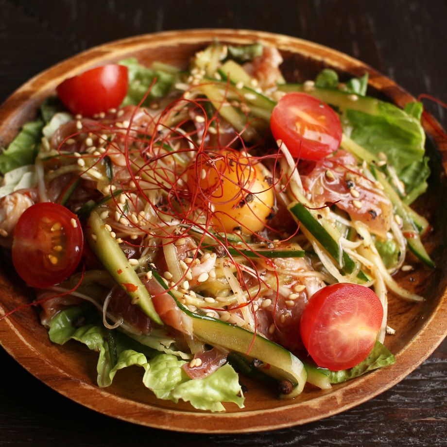 生ハムのユッケ風（￥６８０）