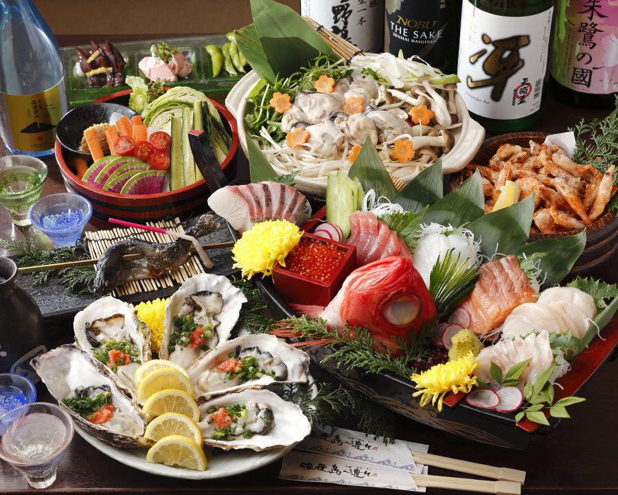 最高級にこだわった【金山の宴】船盛御造り付きお料理9品＆3時間飲み放題付き【完全個室確約】