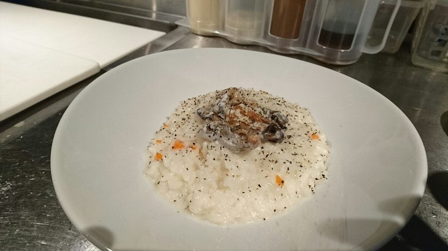 燻製かきのクリームリゾット