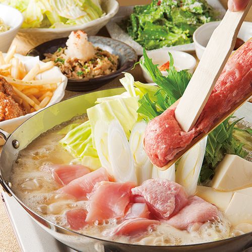 【3500円　大山どり鍋コース】全９品　※鍋から串のコースに変更できます（3,500円(税込)）