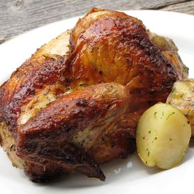 ハーフチキンとローストポテト（1/2羽：2人前）／テイクアウトOK！