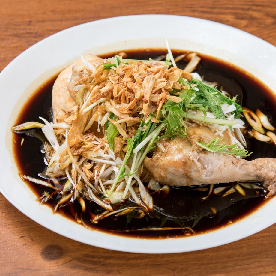 やわらか蒸し鶏の葱醤油　1羽