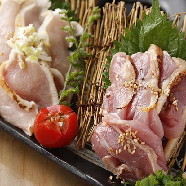 さつま知覧鶏　たたき盛り合わせ