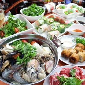 【料理のみ】無農薬パクチー鍋コース ◆選べるパクチー鍋・ゴイクン・うなぎとアボカドのチーズロール等全9品