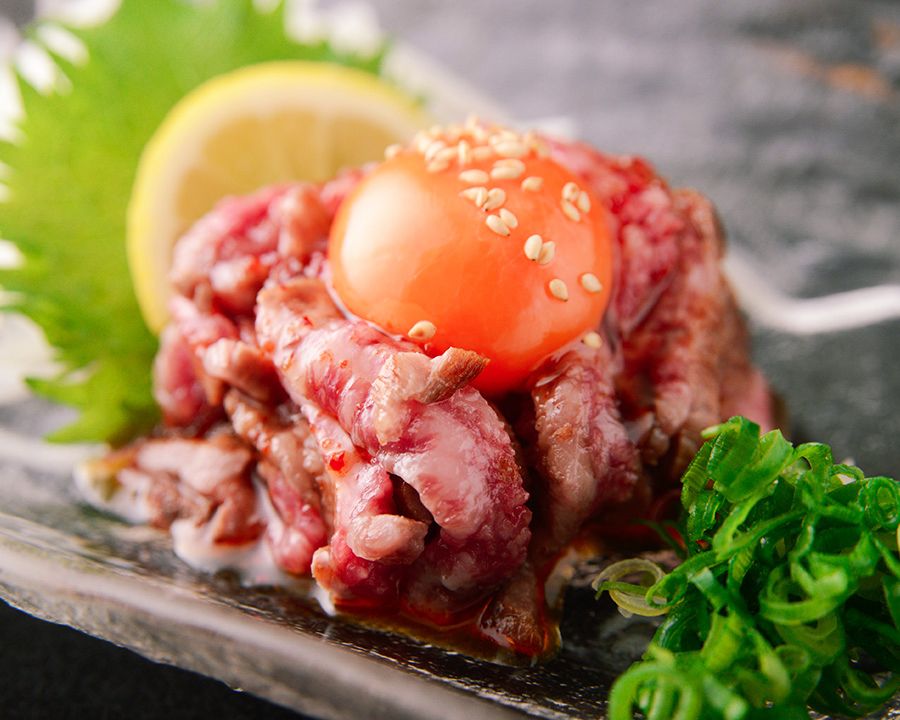 和牛レアステーキユッケ風