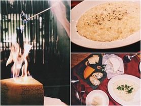 炎の演出！チーズリゾット