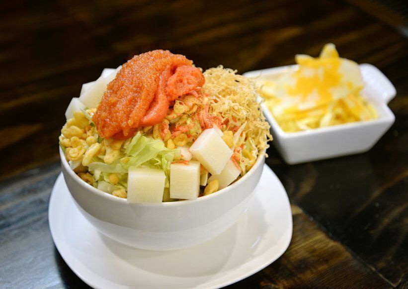 Monjayaki with Spicy cod roe,Sticky Rice Cake and Cheese